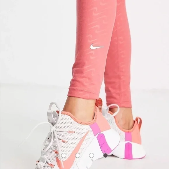 NIKE ICONIC CLASH ALL OVER LEGGINGS RARE NWT sold out pink 7/8 leggings - Picture 4 of 8